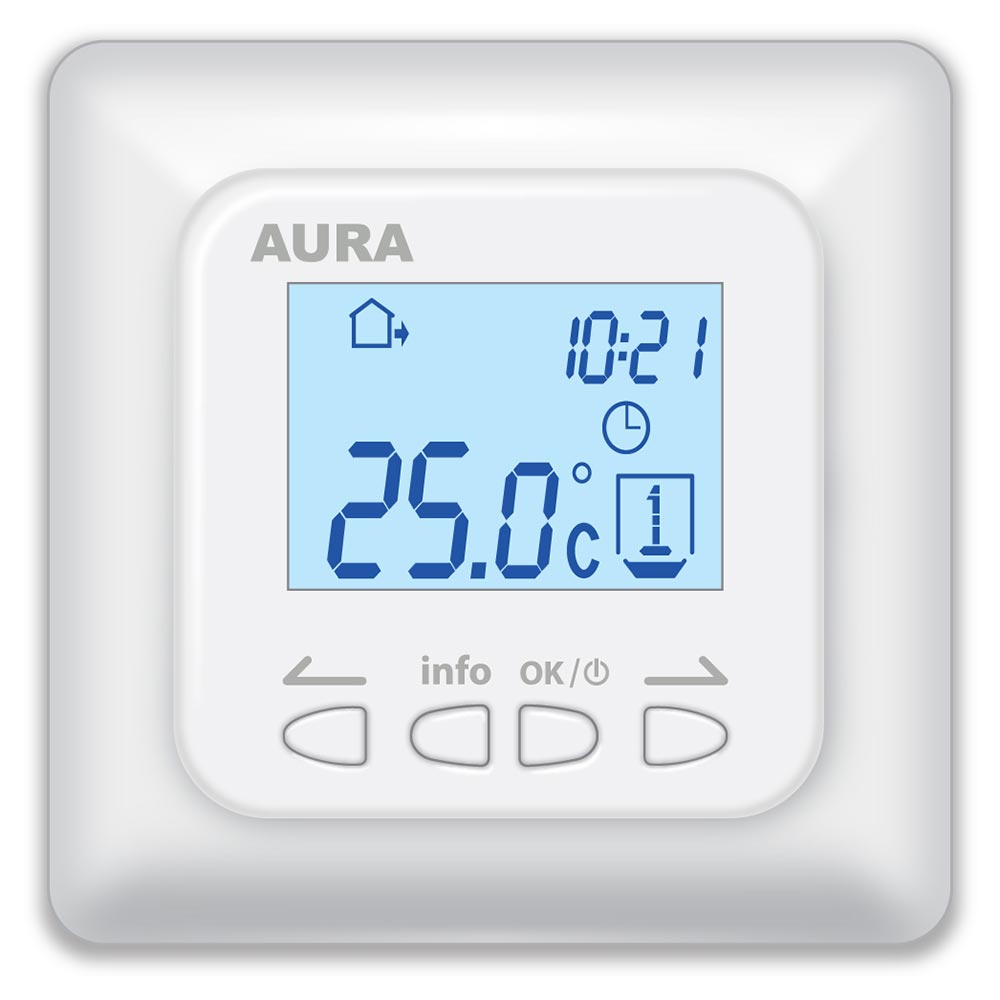 AURA LTC 730 (белый) терморегулятор программируемый, электронный